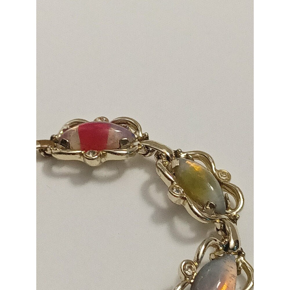 SARAH COVENTRY 1959 Sabrina Fair Watermelon Jelly Rhinestone Bracelet Small - Picture 4 of 6
